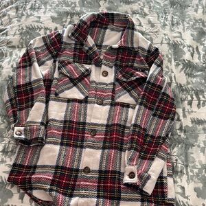 Plaid Kids Shirt - Red, Black, White